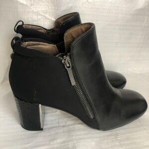 Donald J. Pliner Black Ankle Booties with Silver Zipper